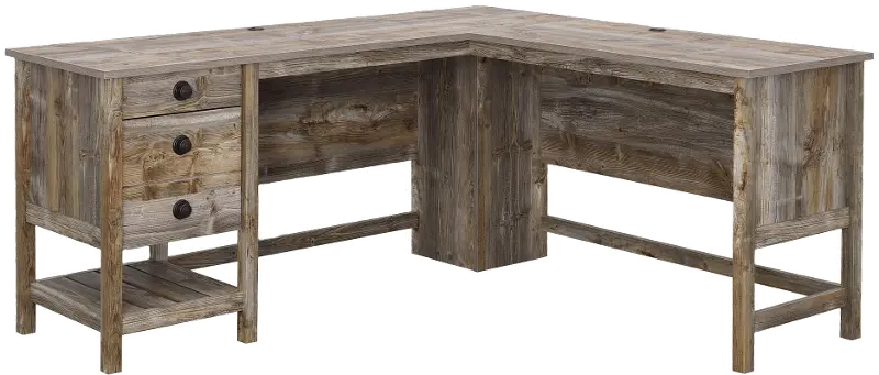 Granite Trace Natural L-Shaped Desk