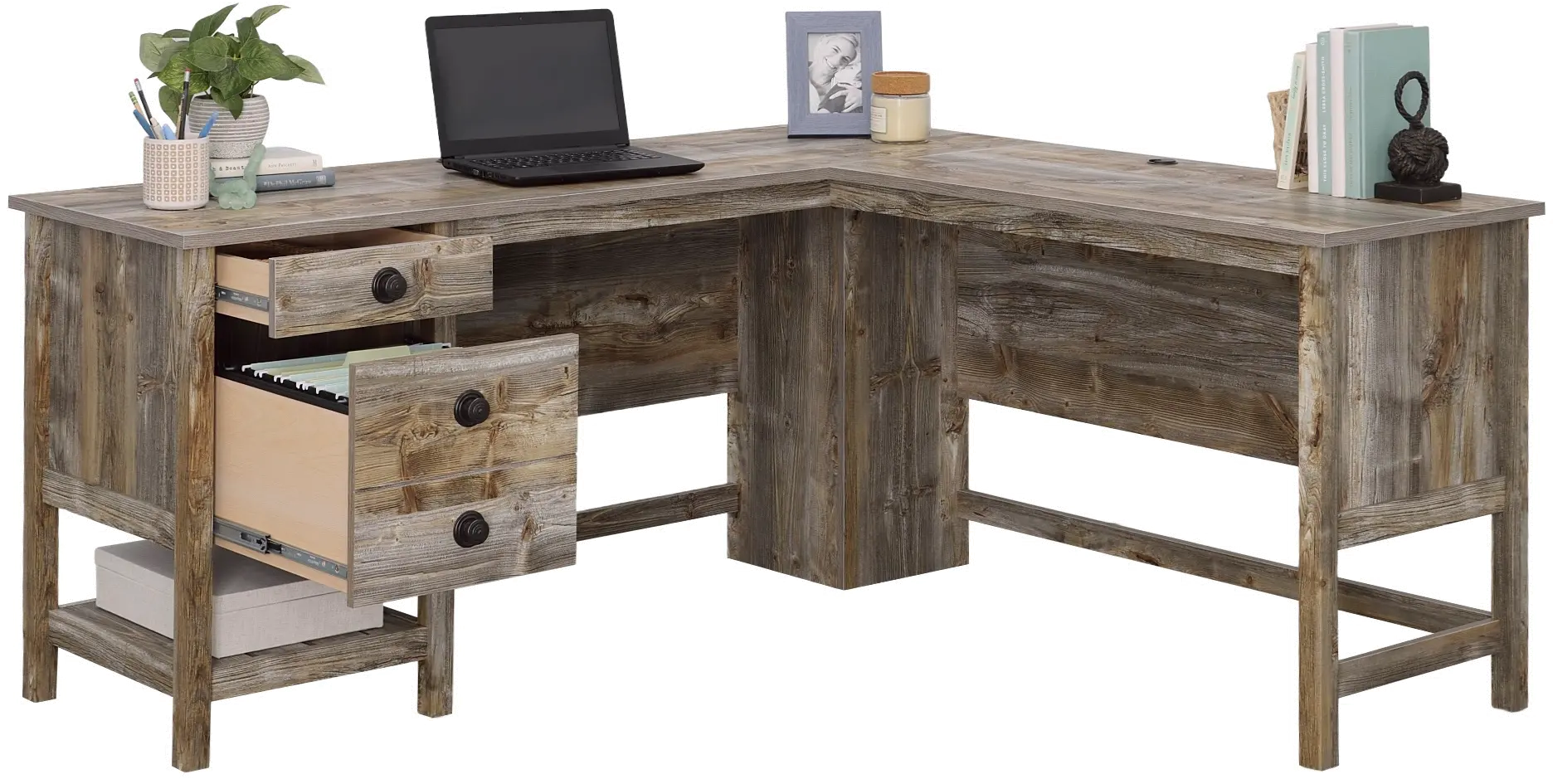 Granite Trace Natural L-Shaped Desk-5