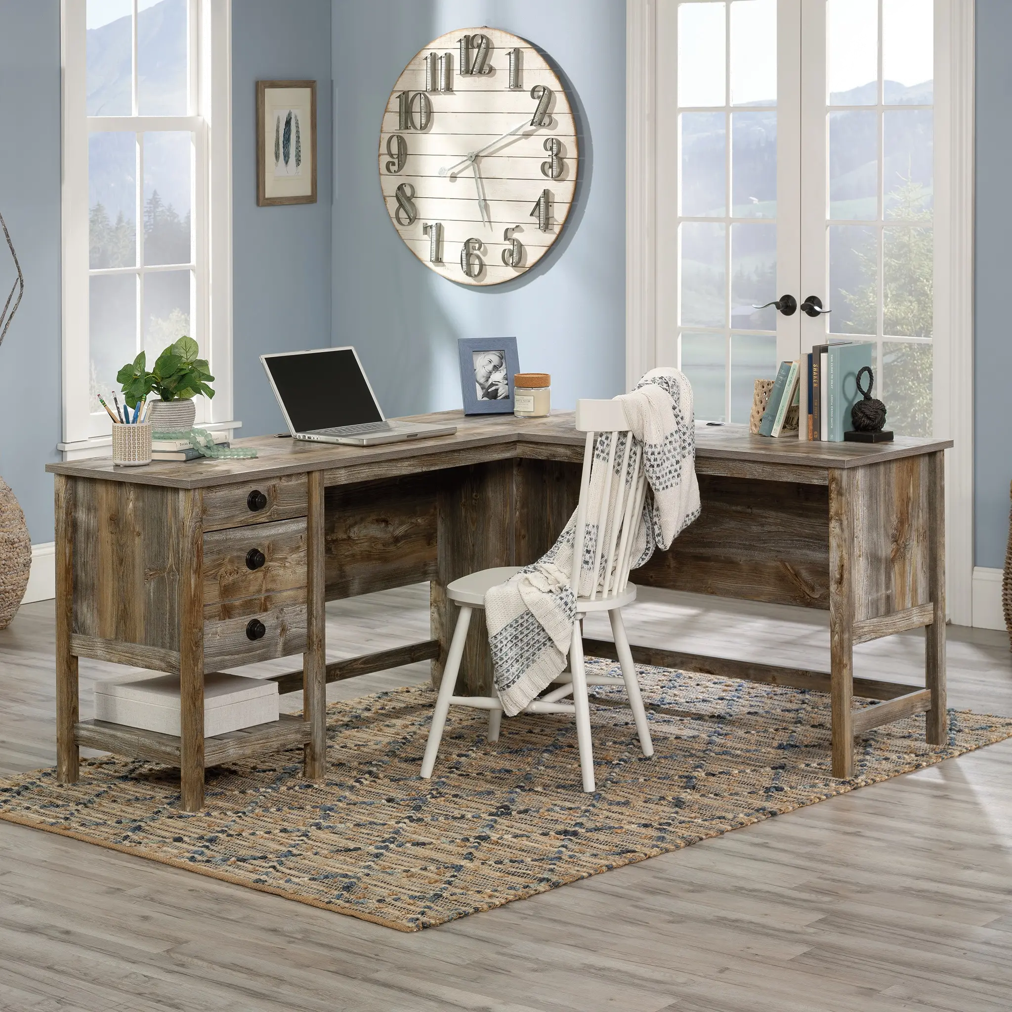 Granite Trace Natural L-Shaped Desk-2