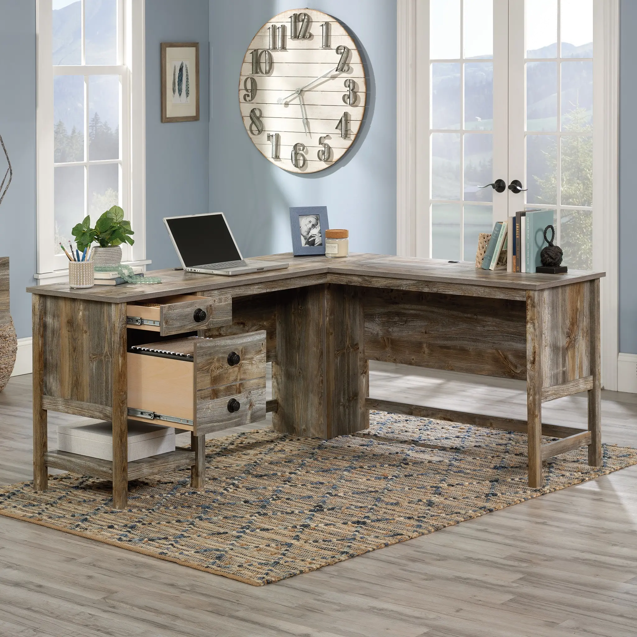 Granite Trace Natural L-Shaped Desk-6