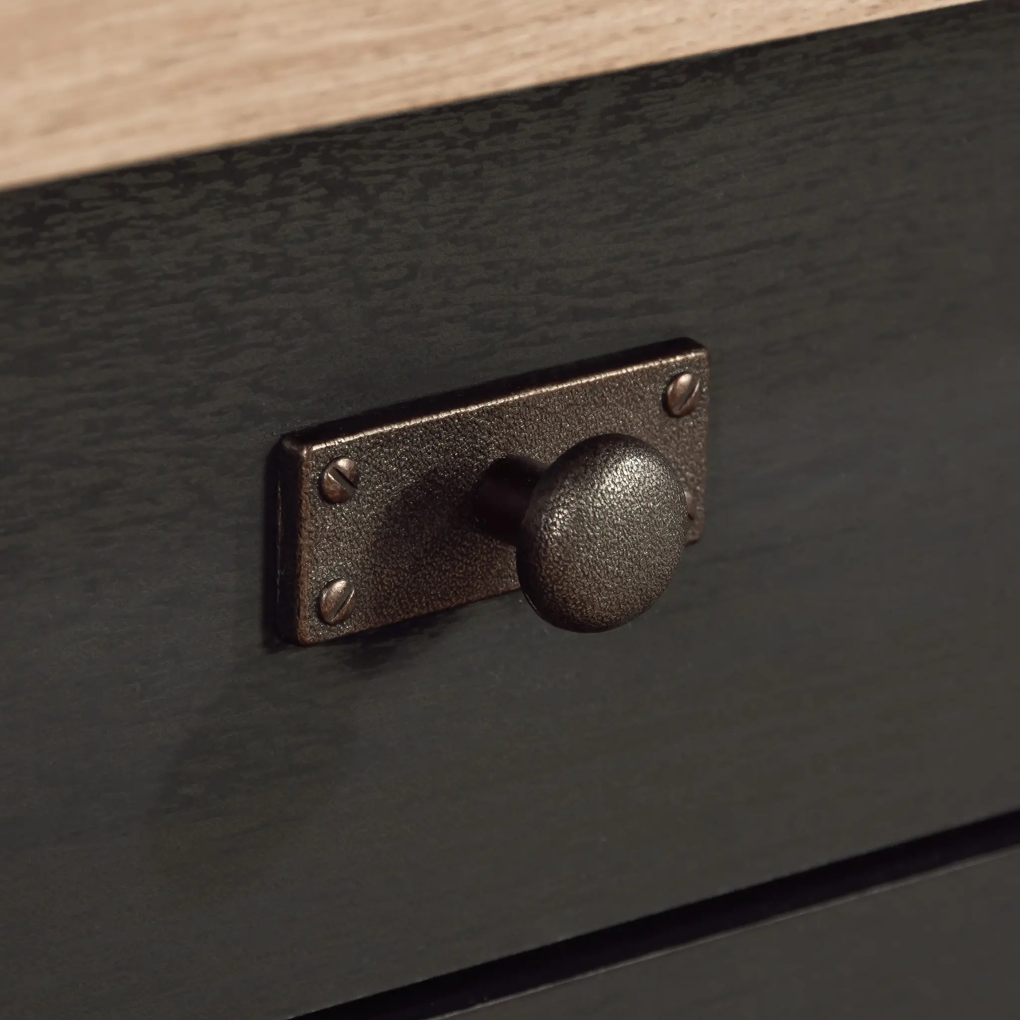 Raven Black and Tan L-Shaped Desk-11