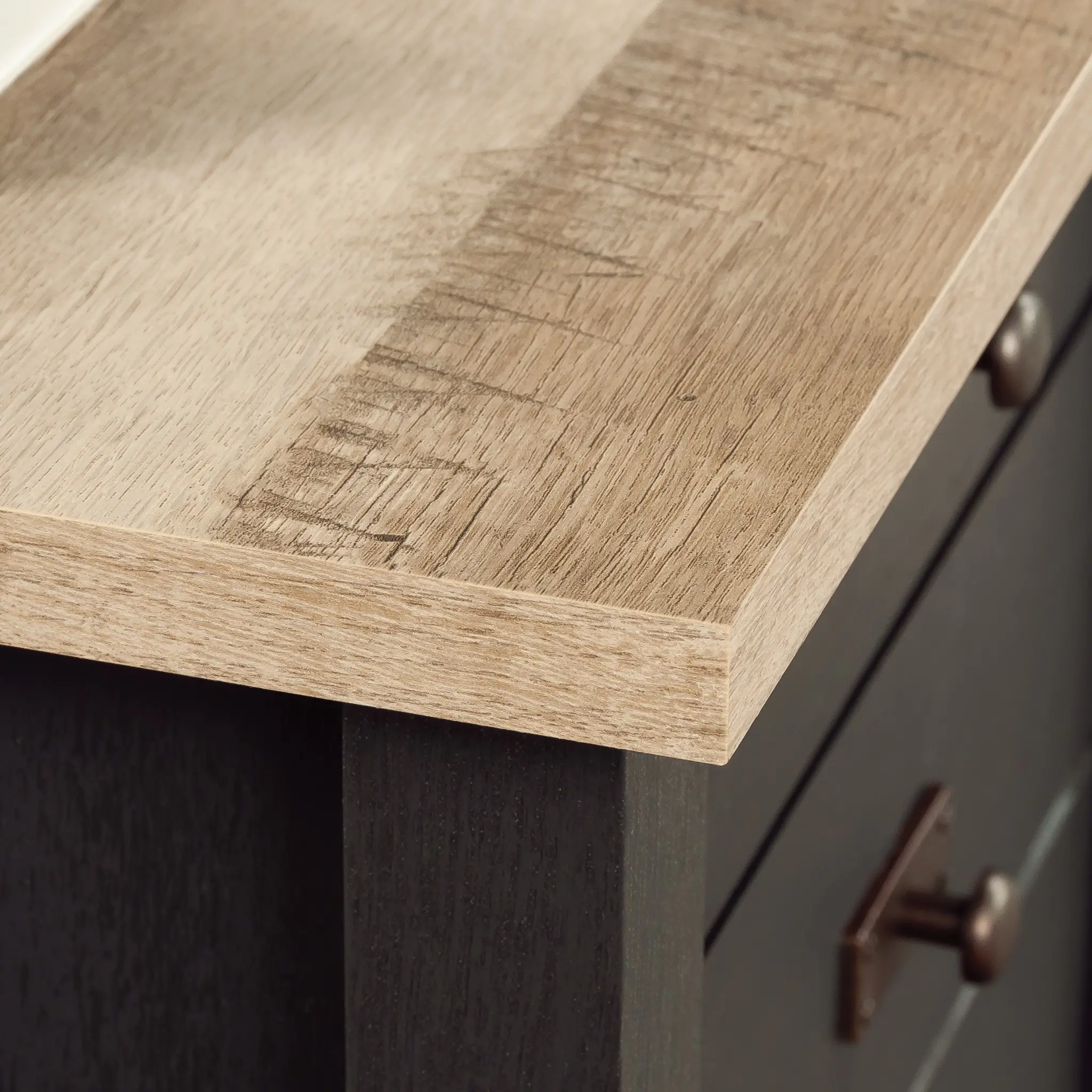Raven Black and Tan L-Shaped Desk-6