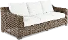 Carter Brown and Beige Wicker Patio Sofa