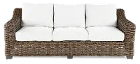 Carter Brown and Beige Wicker Patio Sofa