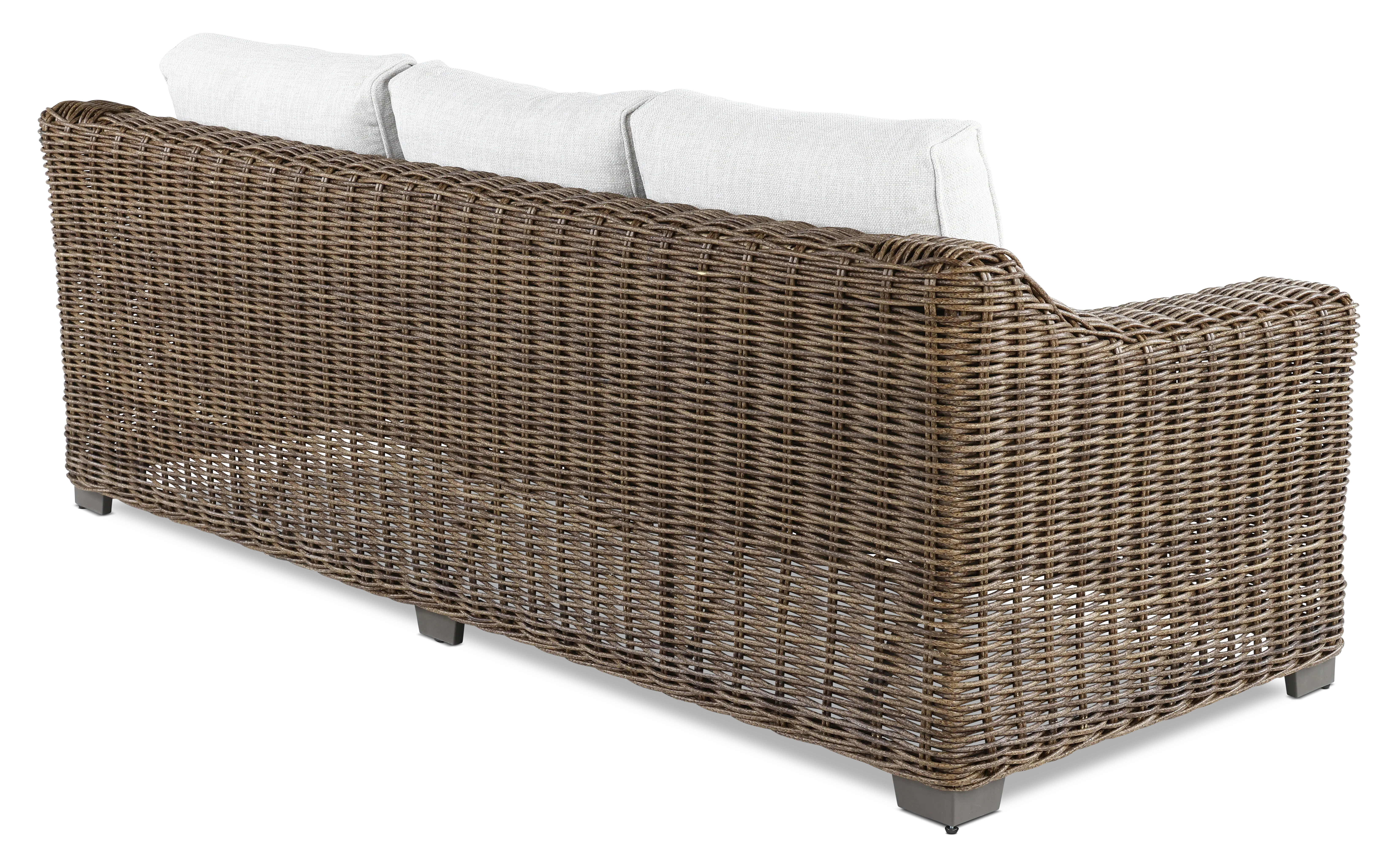 Carter Brown and Beige Wicker Patio Sofa-5