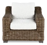 Carter Brown and Beige Wicker Patio Lounge Chair