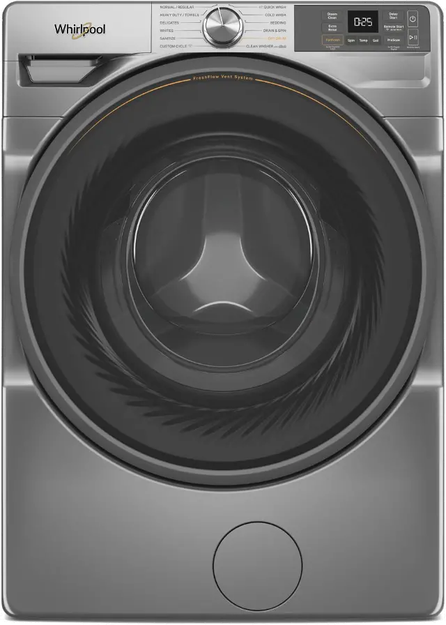 WFW5720RR Whirlpool 4.5 Cu Ft Smart Front Load Washer with FreshFlow™ Vent System - Radiant Silver-1