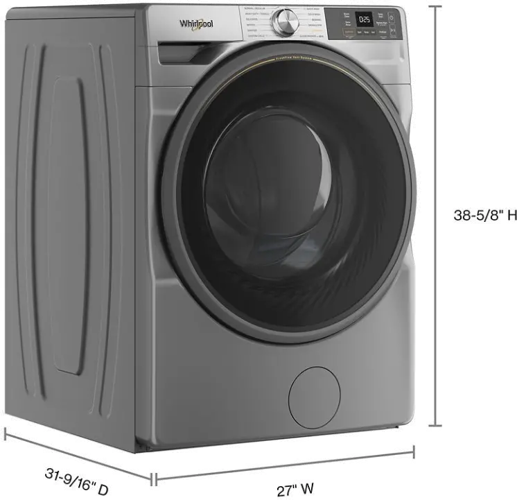 WFW5720RR Whirlpool 4.5 Cu Ft Smart Front Load Washer with FreshFlow™ Vent System - Radiant Silver-3