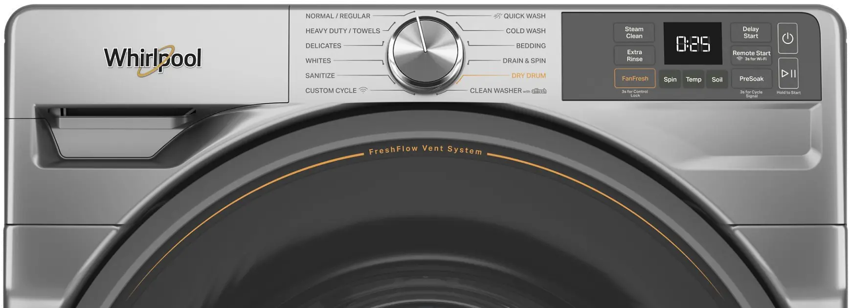 WFW5720RR Whirlpool 4.5 Cu Ft Smart Front Load Washer with FreshFlow™ Vent System - Radiant Silver-5