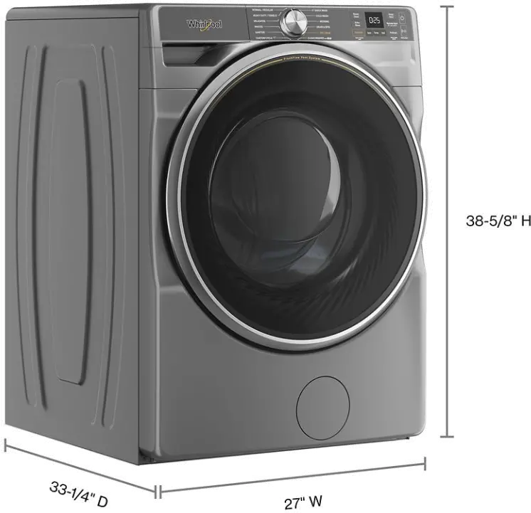 WFW6720RR Whirlpool 5.0 Cu Ft Front Load Washer with FreshFlow™ - Radiant Silver-3
