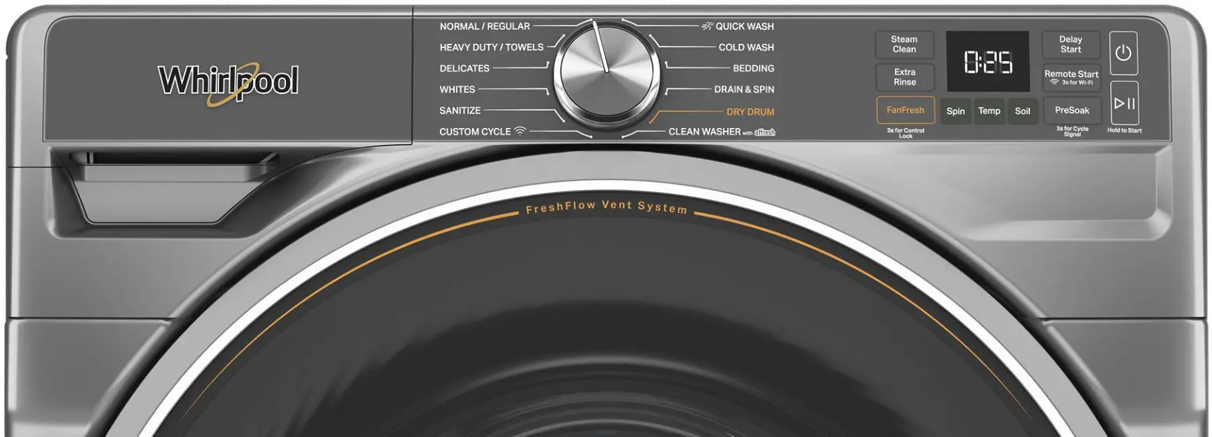 WFW6720RR Whirlpool 5.0 Cu Ft Front Load Washer with FreshFlow™ - Radiant Silver-4