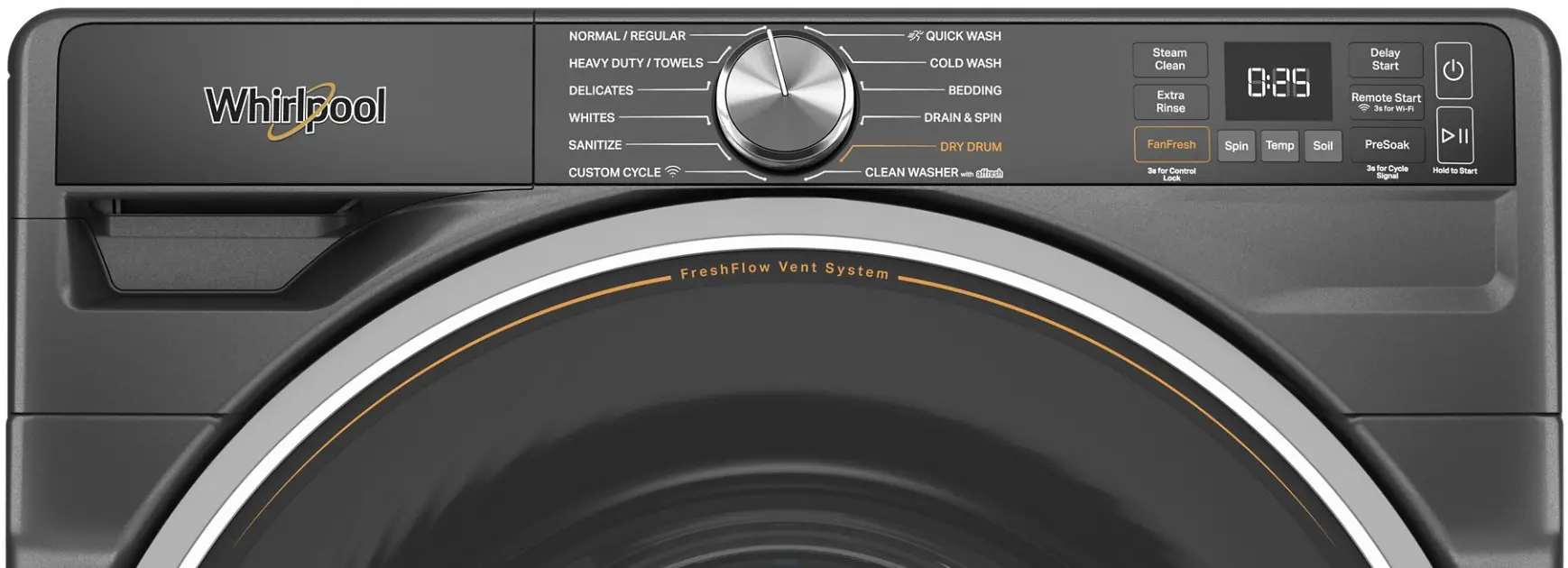 WFW6720RU Whirlpool 5.0 Cu Ft Front Load Washer with FreshFlow™ - Volcano Black-4