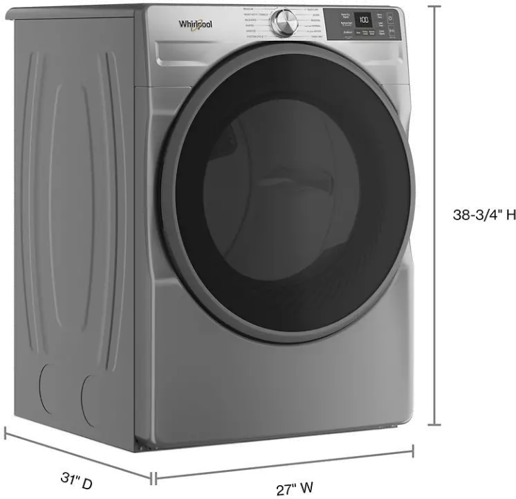 WED5720RR Whirlpool 7.4 Cu Ft Smart Electric Dryer - Radiant Silver-3