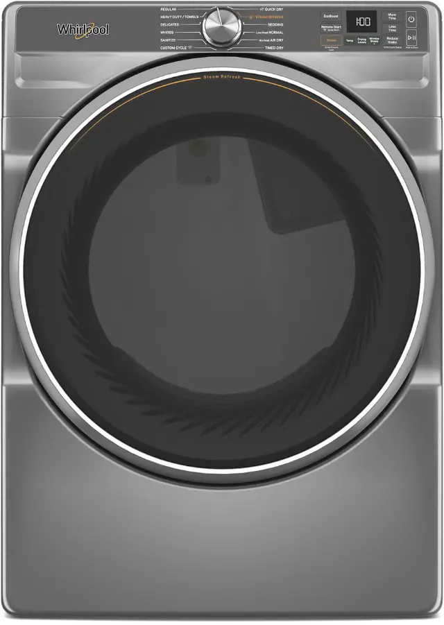WED6720RR Whirlpool 7.4 Cu Ft Smart Electric Dryer with Steam - Radiant Silver-1