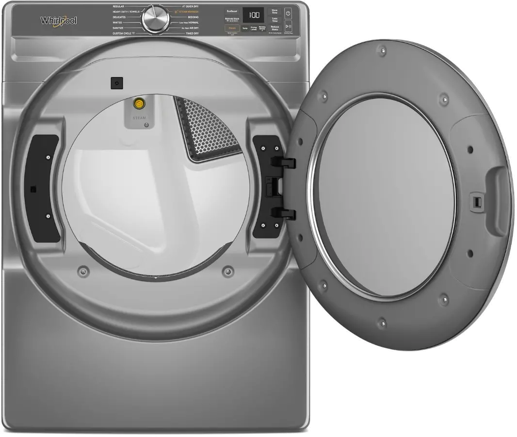 WED6720RR Whirlpool 7.4 Cu Ft Smart Electric Dryer with Steam - Radiant Silver-5