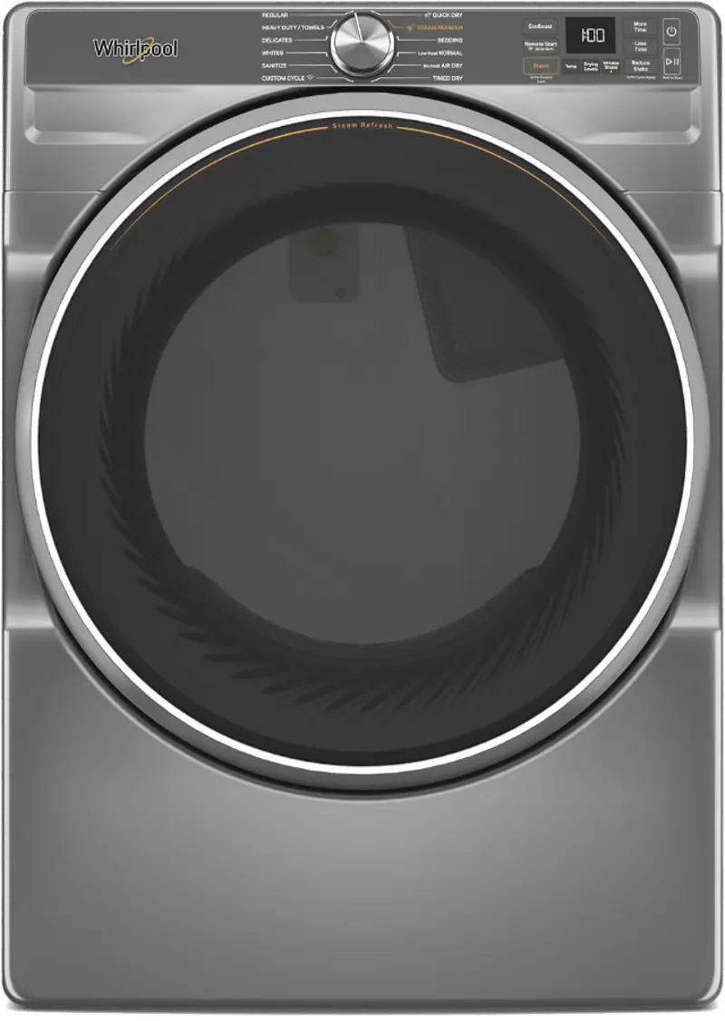 Whirlpool 7.4 Cu Ft Smart Gas Dryer with Steam - Radiant Silver