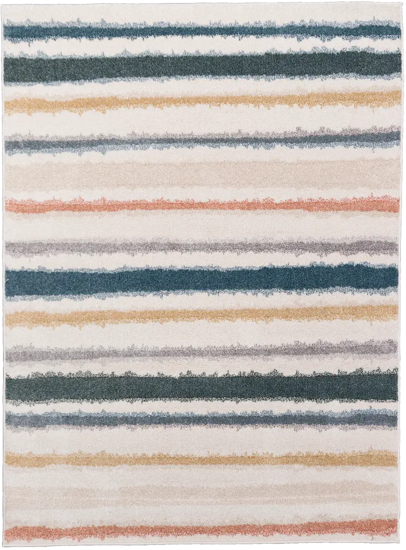 Playroom 5 x 7 Montreal Ivory and Multicolor Striped Area Rug