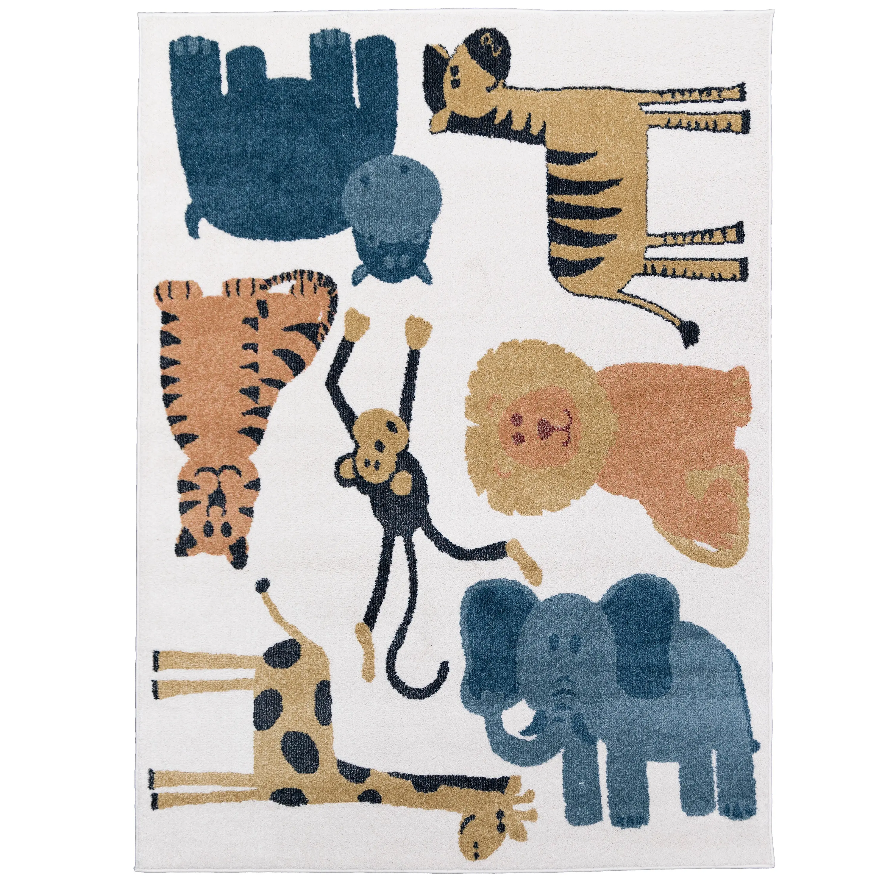 483901/5X7-PLYROOM/IV/MULT-RUG Playroom 5 x 7 Safari Ivory and Multicolor Striped Area Rug-1