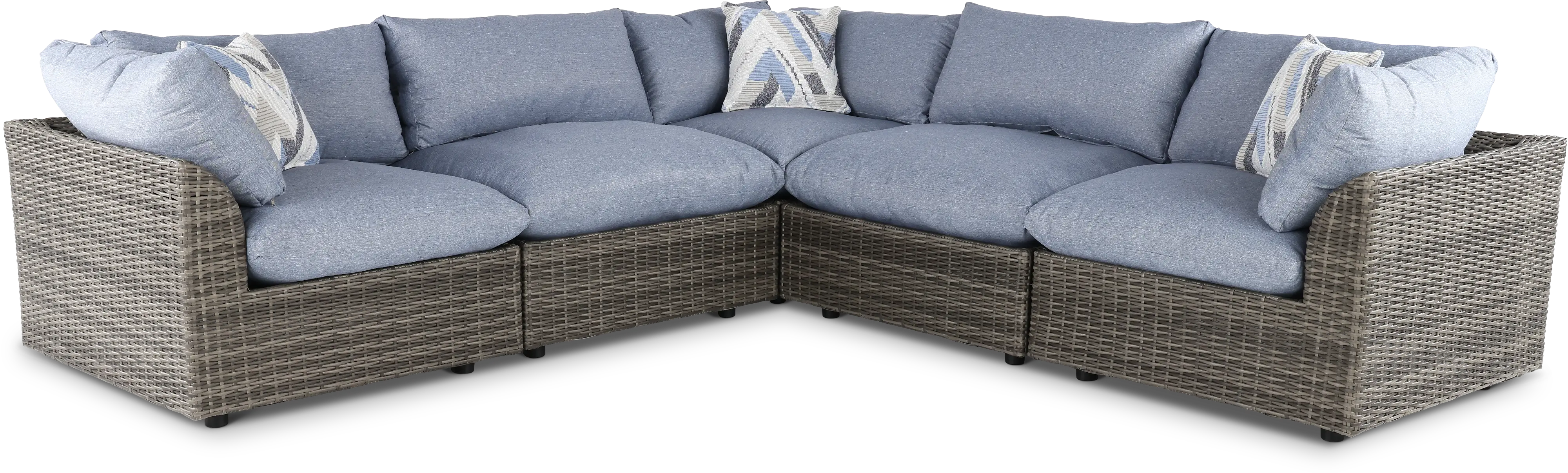 Cirrus Blue and Brown 5-Piece Patio Set-1