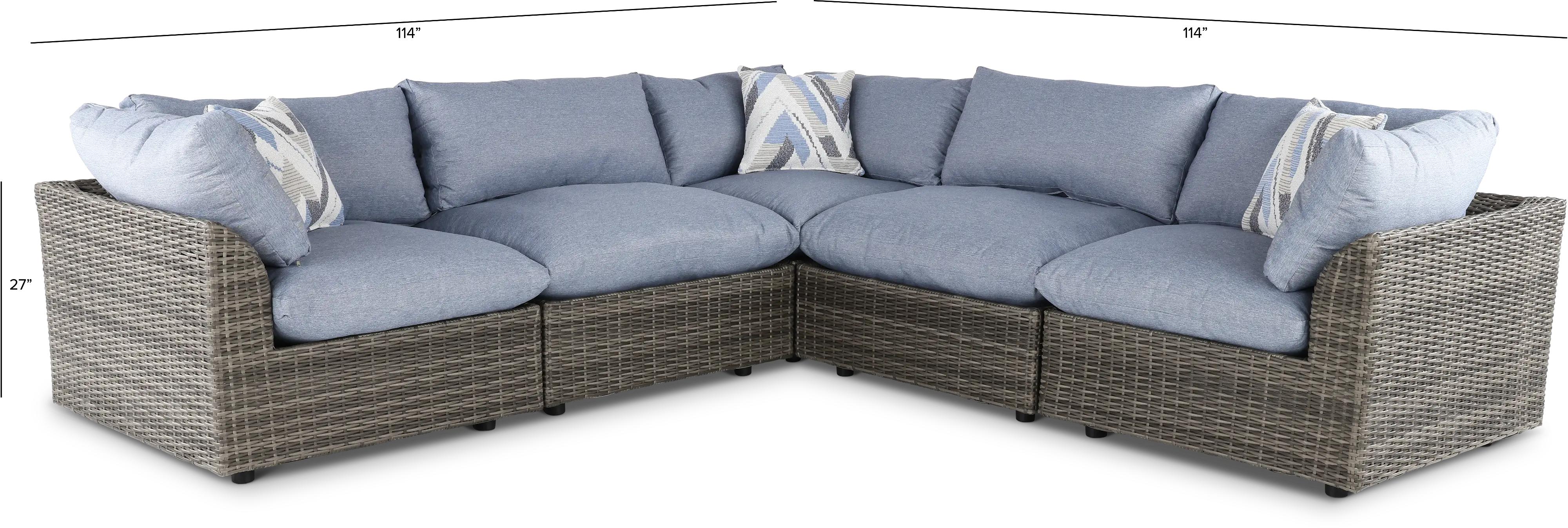 Cirrus Blue and Brown 5-Piece Patio Set-3