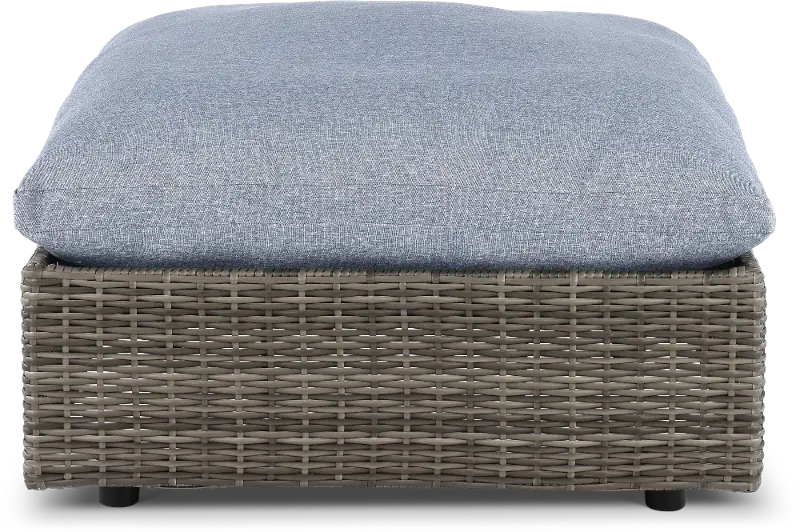 Cirrus Brown and Blue Patio Ottoman