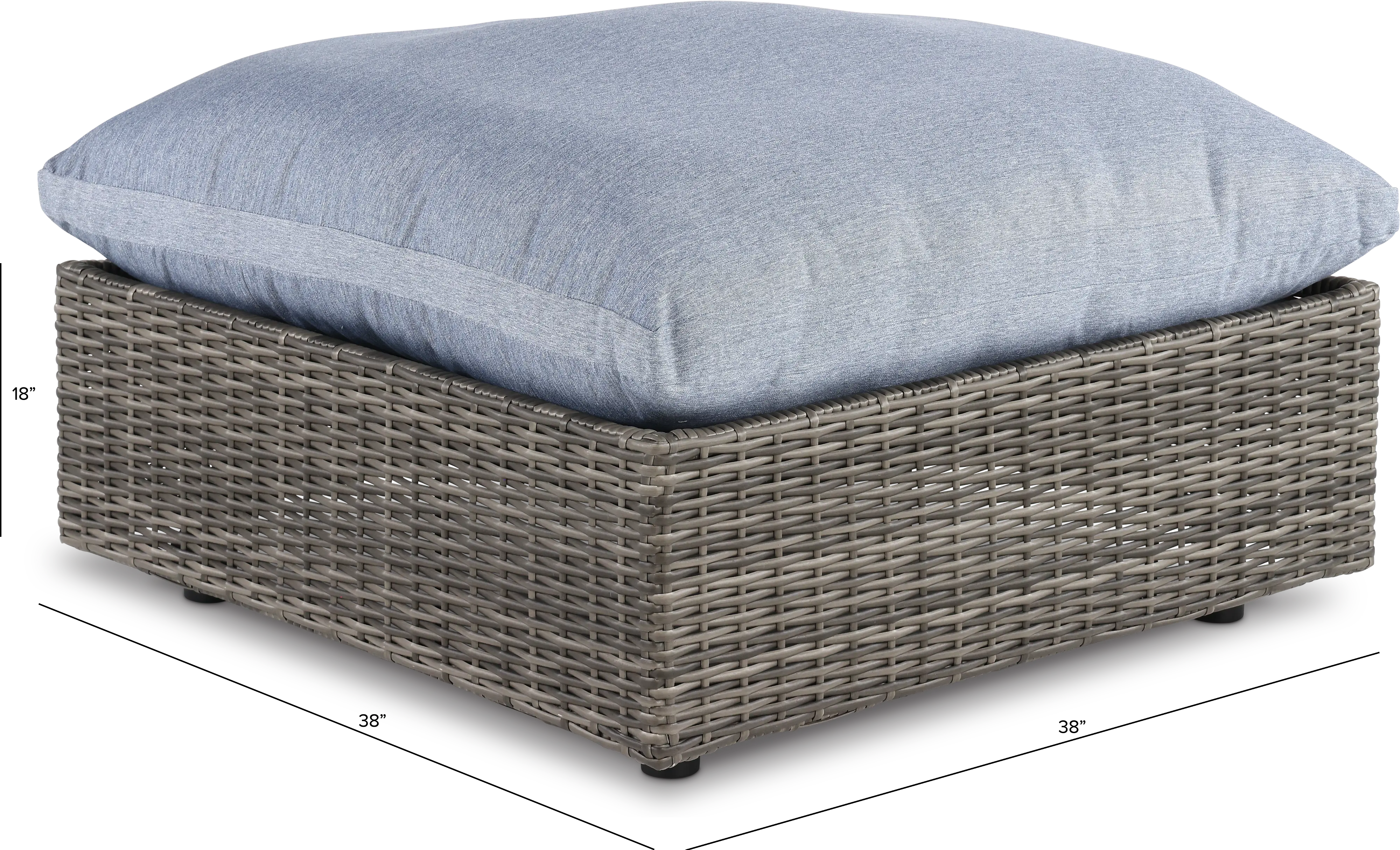 Cirrus Brown and Blue Patio Ottoman-3