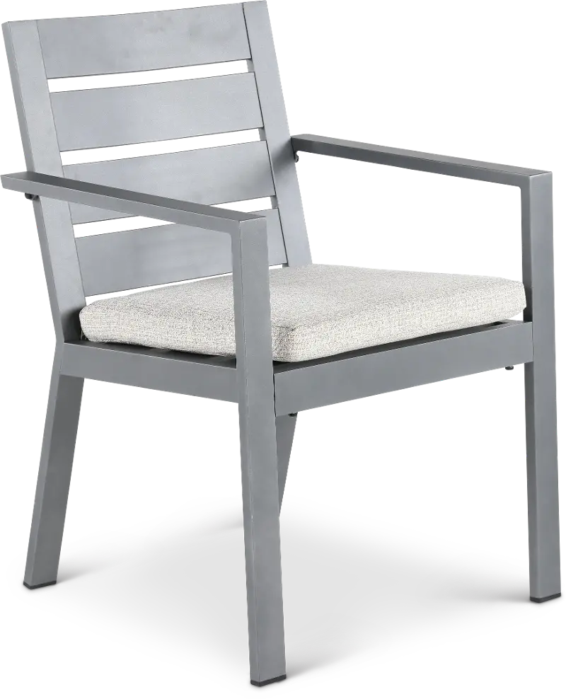 Gibraltar Gray and Beige Patio Dining Chair