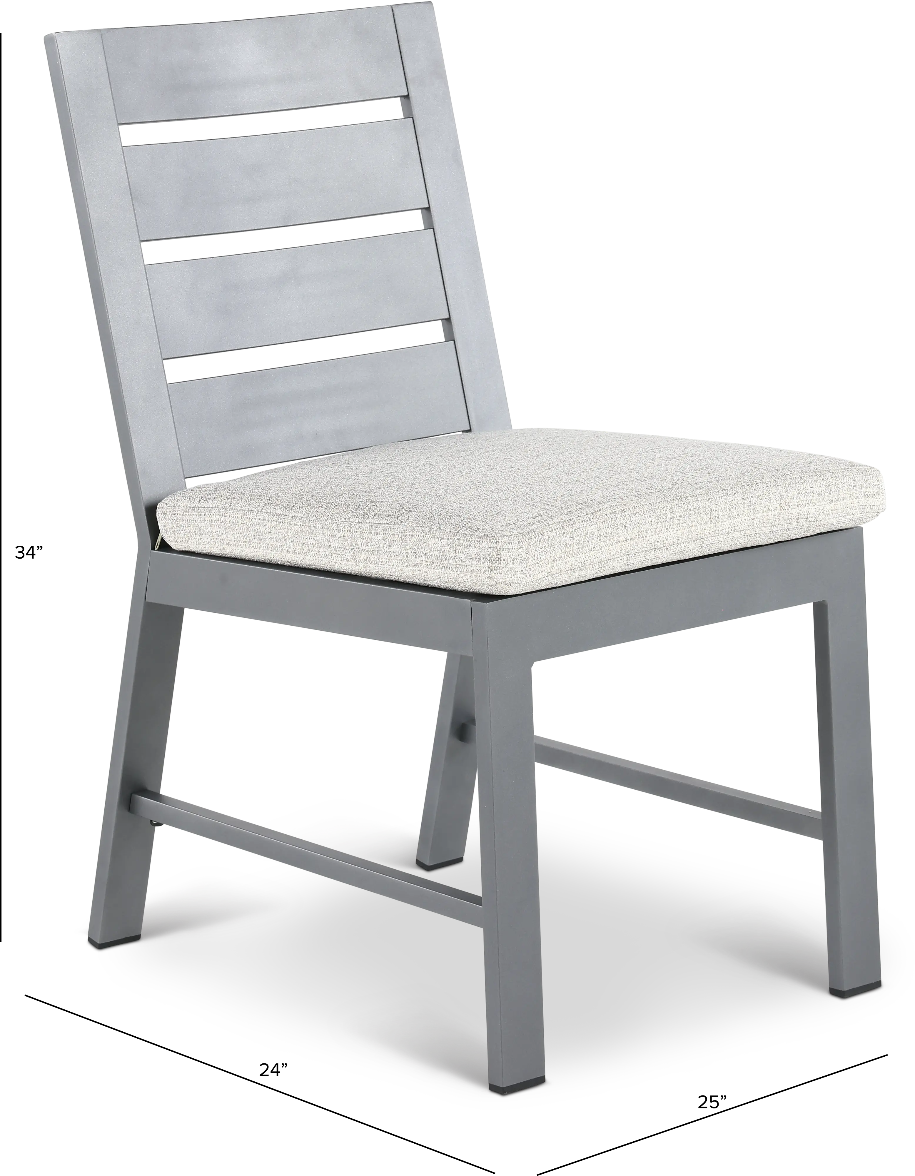 Gibraltar Gray and Beige Armless Dining Chair-3
