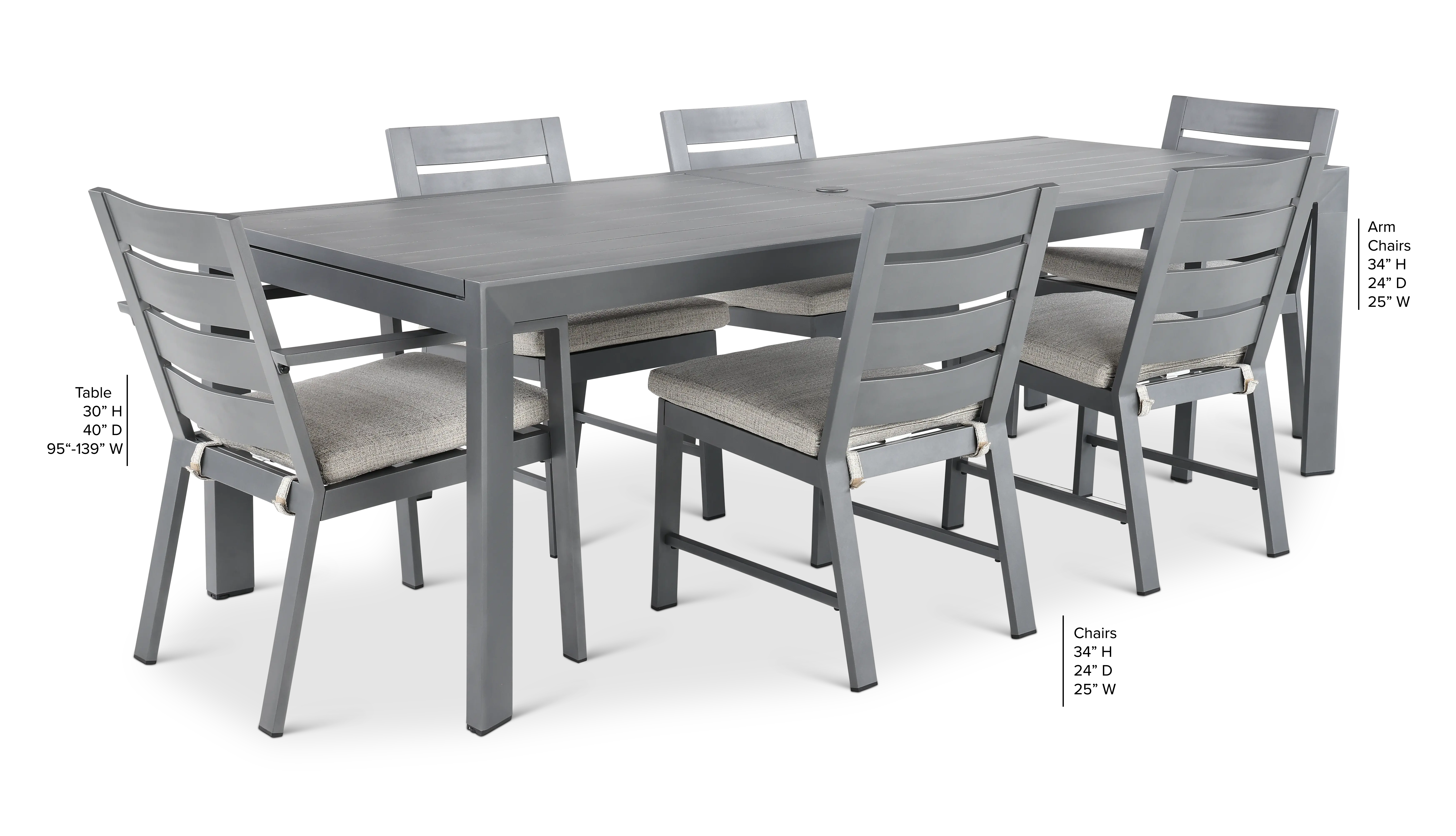 Gibraltar Gray and Beige 7-Piece Dining Table Set-3