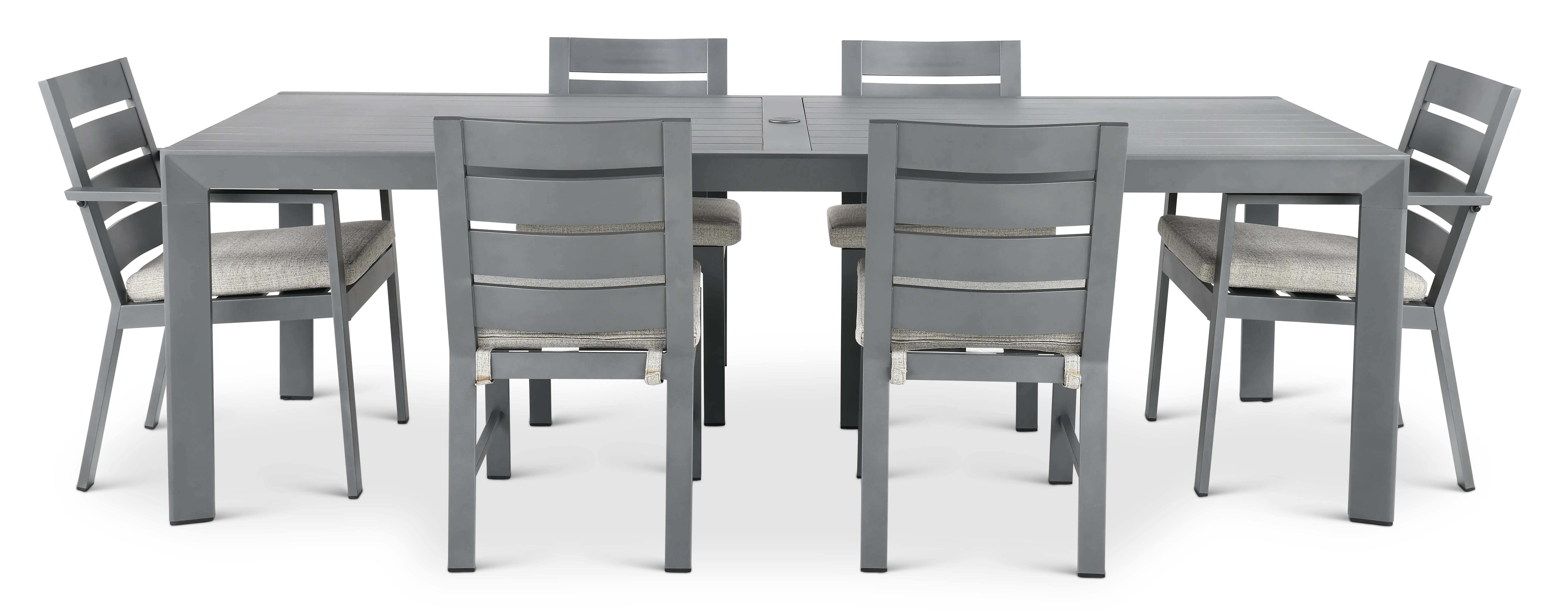 Gibraltar Gray and Beige 7-Piece Dining Table Set-4