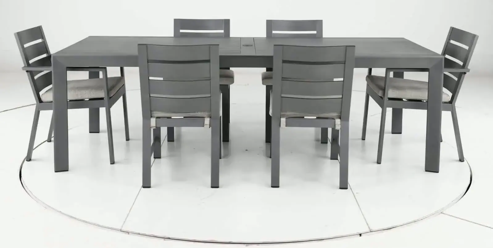 Gibraltar Gray and Beige 7-Piece Dining Table Set-5