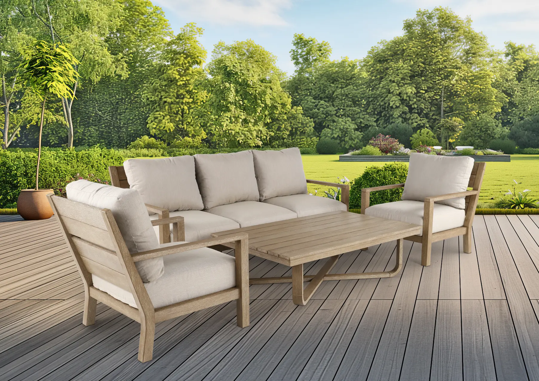 Palm Beach Natural and Beige Patio Sofa-2