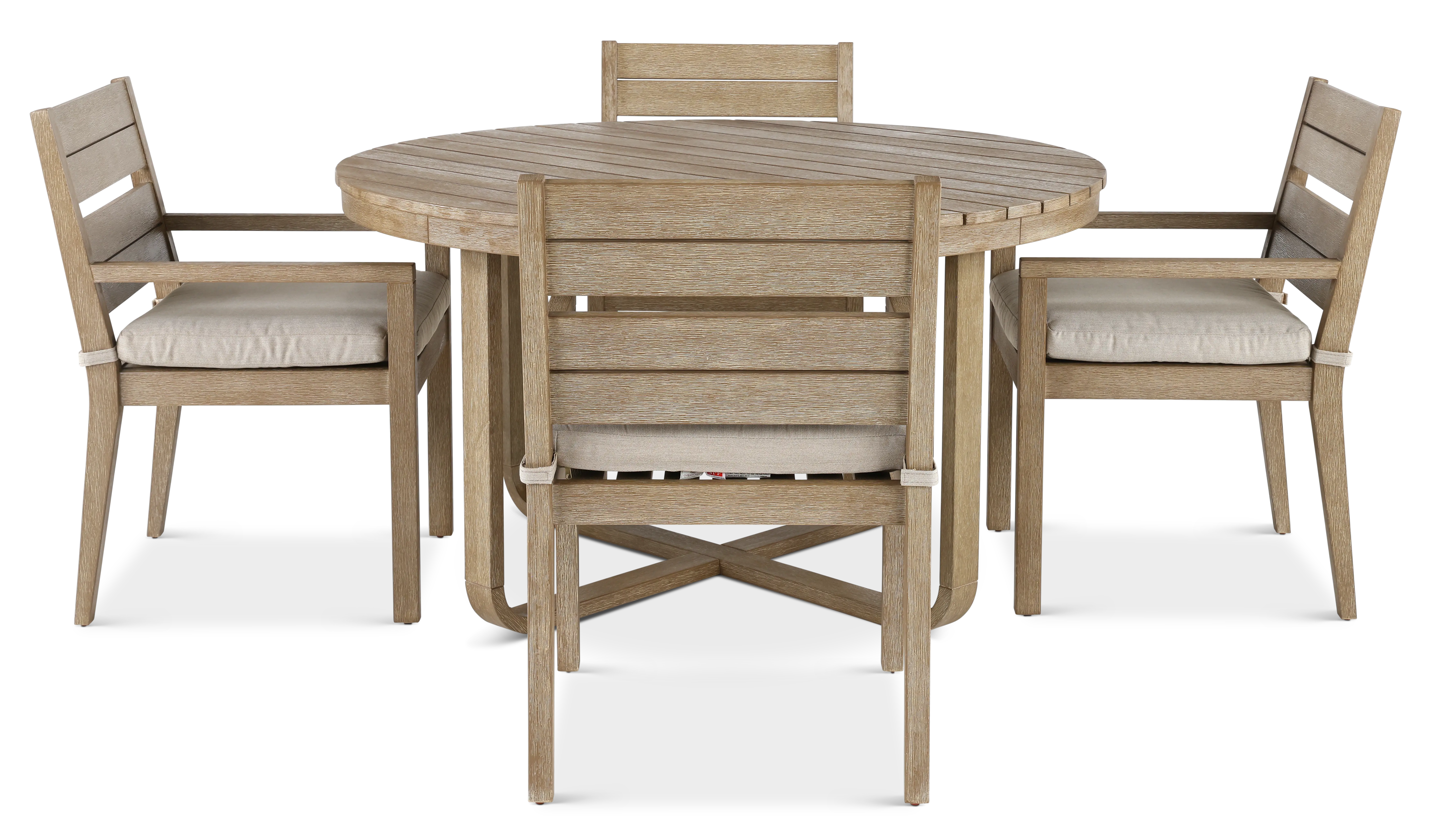 Palm Beach 5 Piece Natural and Beige Patio Dining Set-4