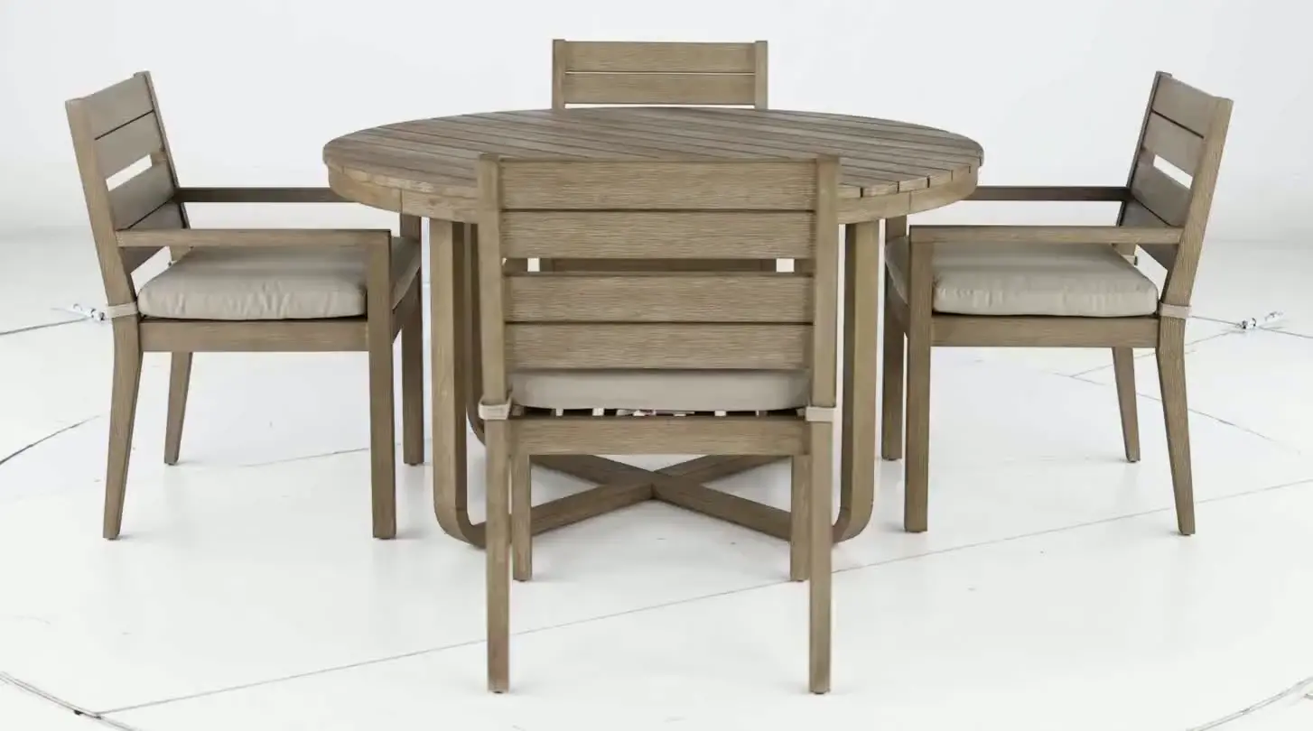 Palm Beach 5 Piece Natural and Beige Patio Dining Set-6