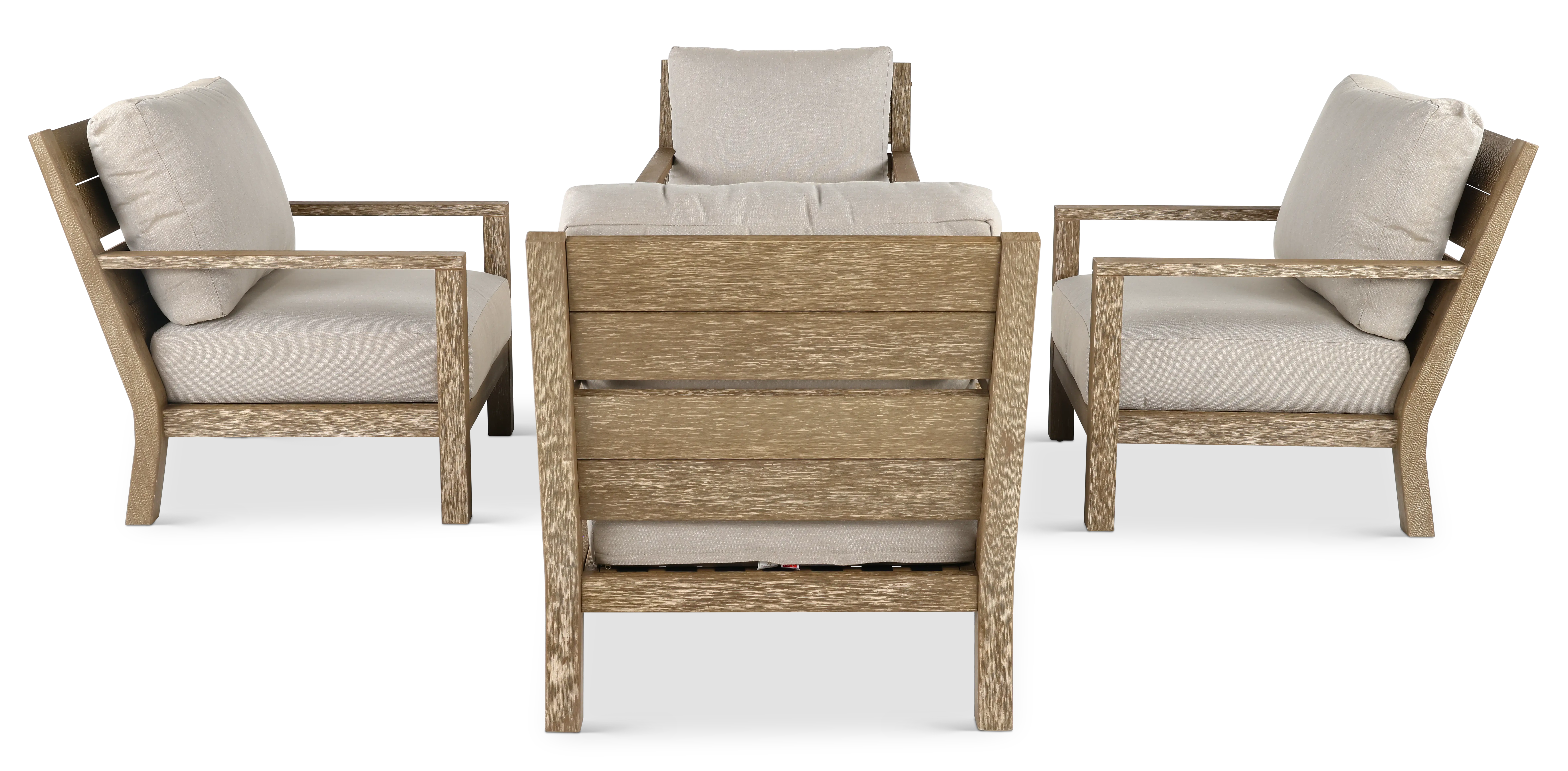 Palm Beach 5 Piece Natural and Beige Patio Seating Set-4