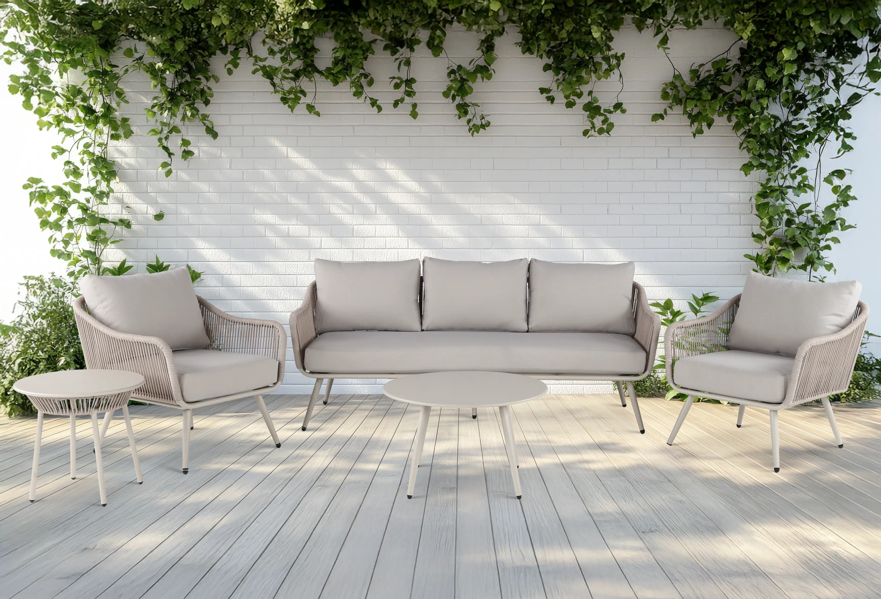 Josephine 5 Piece Natural Patio Seating Set-2
