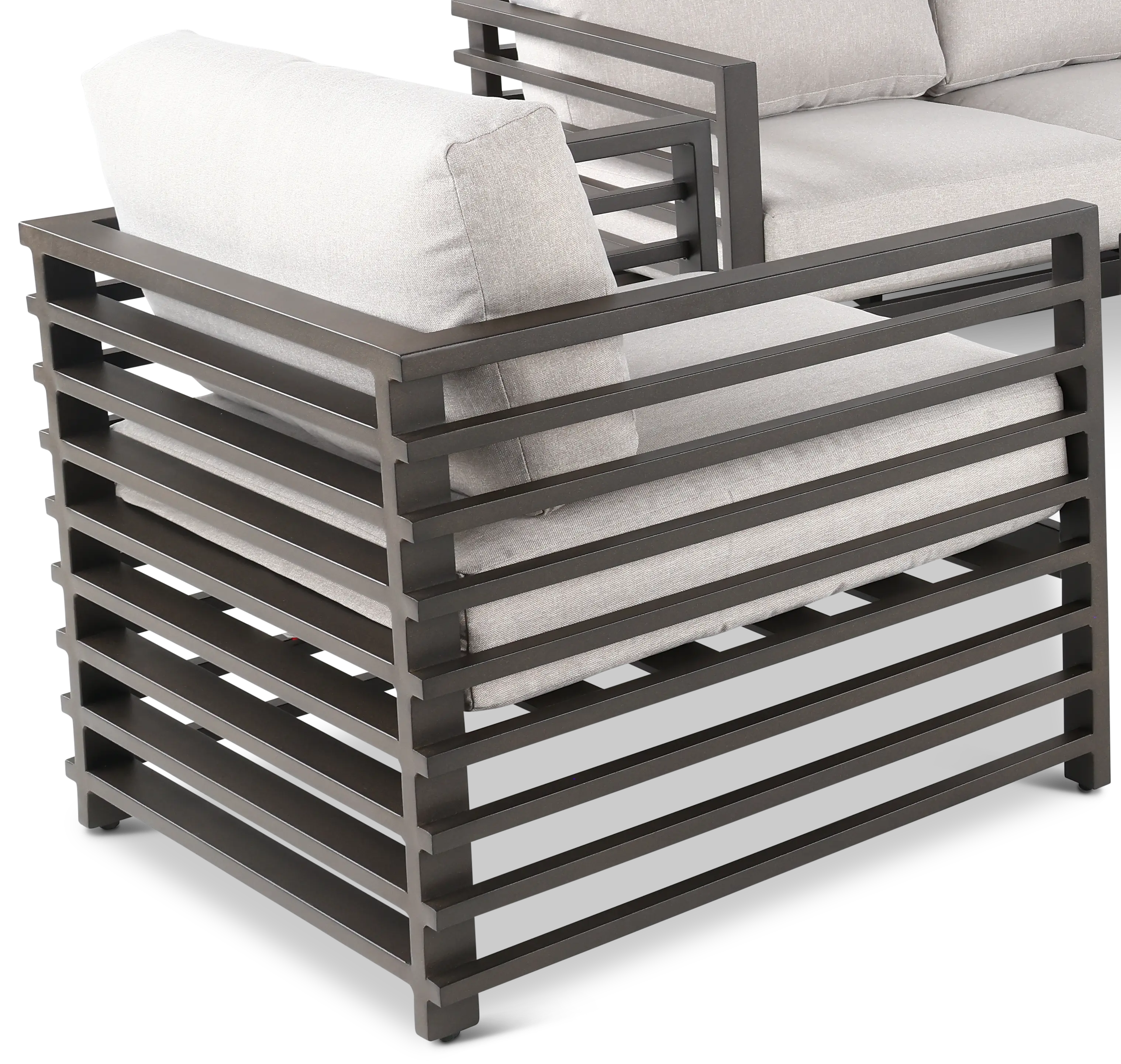 Luca 4 Piece Beige and Black Patio Seating Set-5