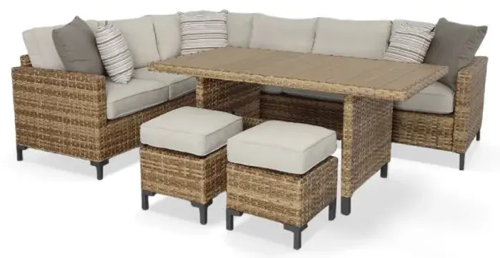 Hanover Brown and White Wicker Patio Seating Set-1
