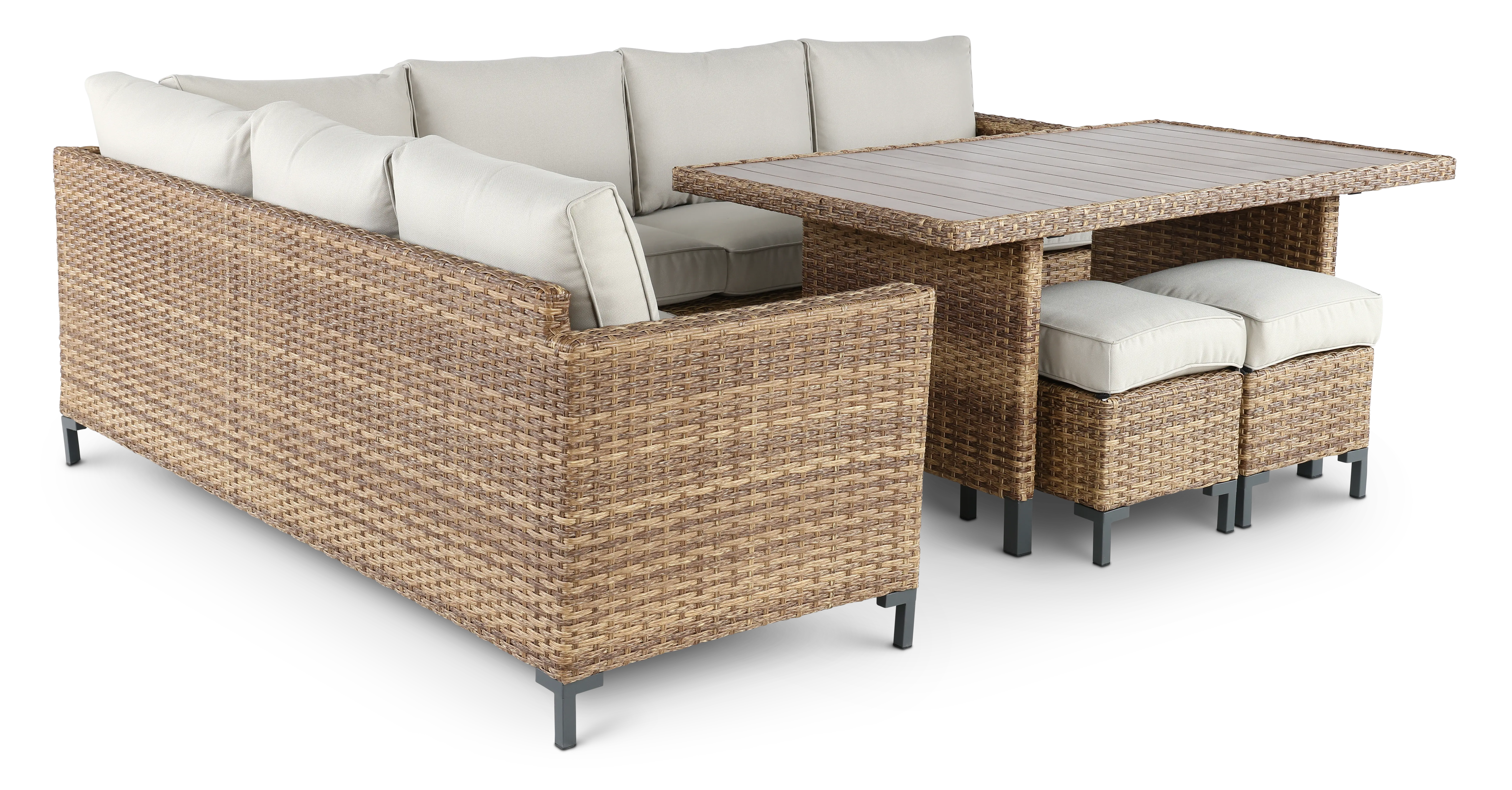 Hanover Brown and White Wicker Patio Seating Set-5
