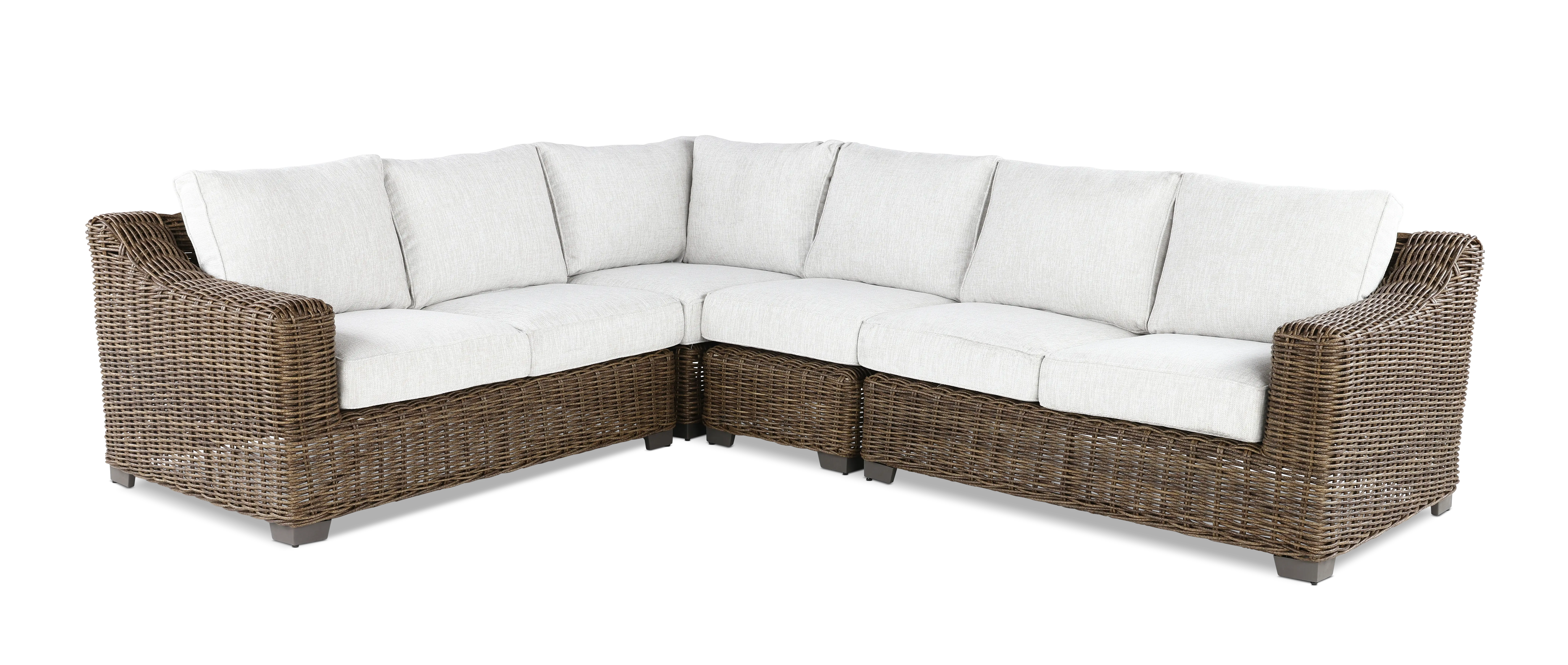 Carter 4 Piece Off White and Wicker Patio Sectional-1