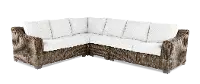 Carter 4 Piece Off White and Wicker Patio Sectional