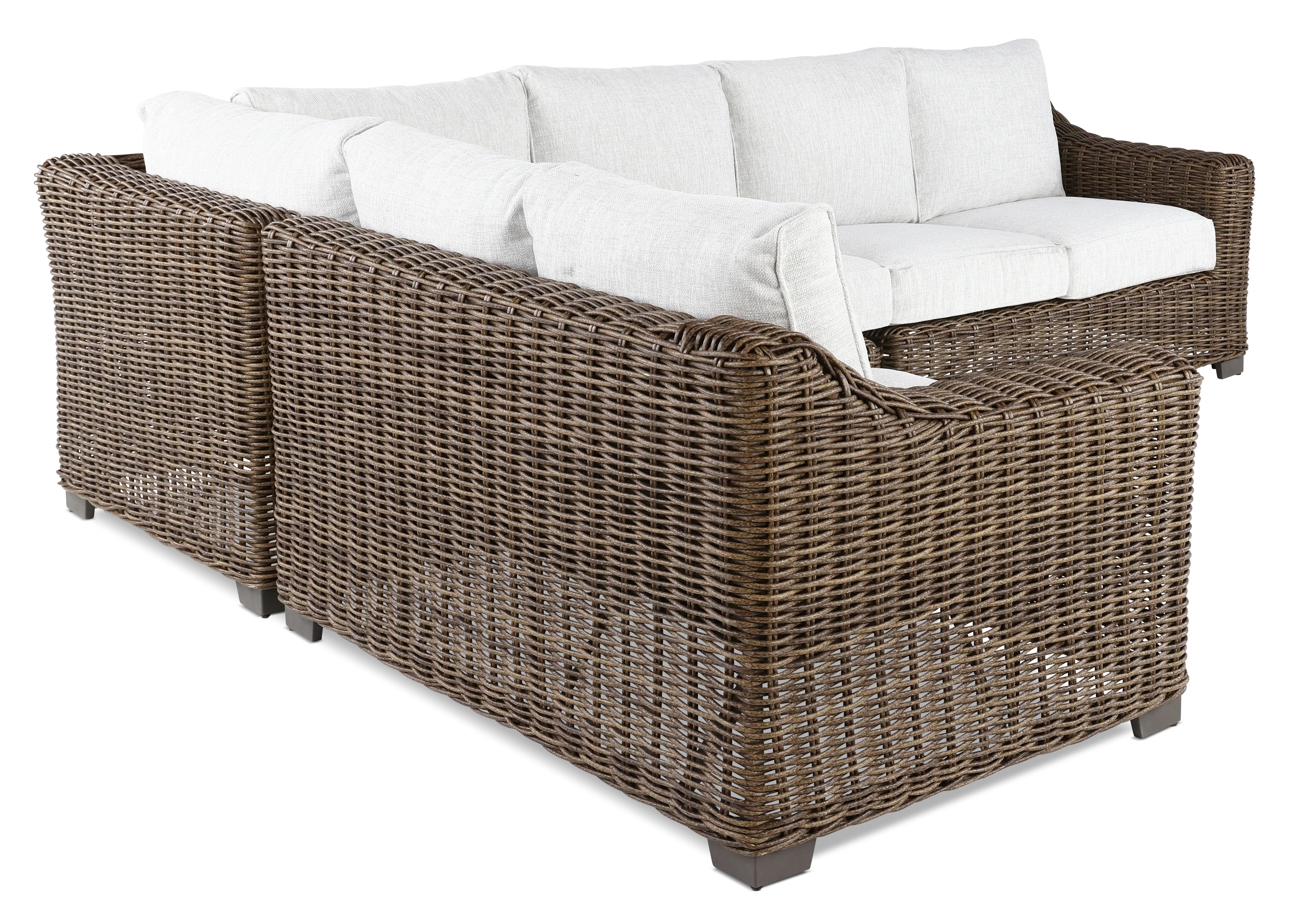 Carter 4 Piece Off White and Wicker Patio Sectional-3