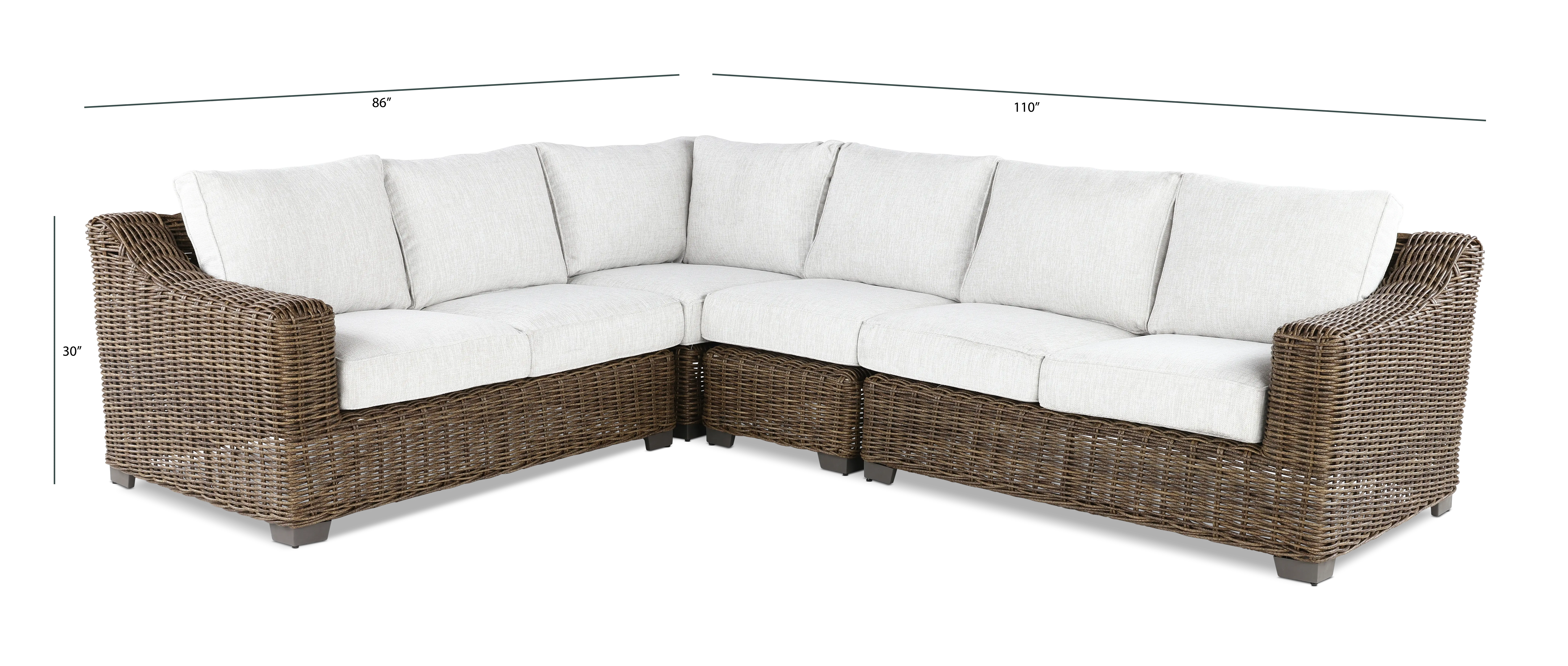 Carter 4 Piece Off White and Wicker Patio Sectional-2