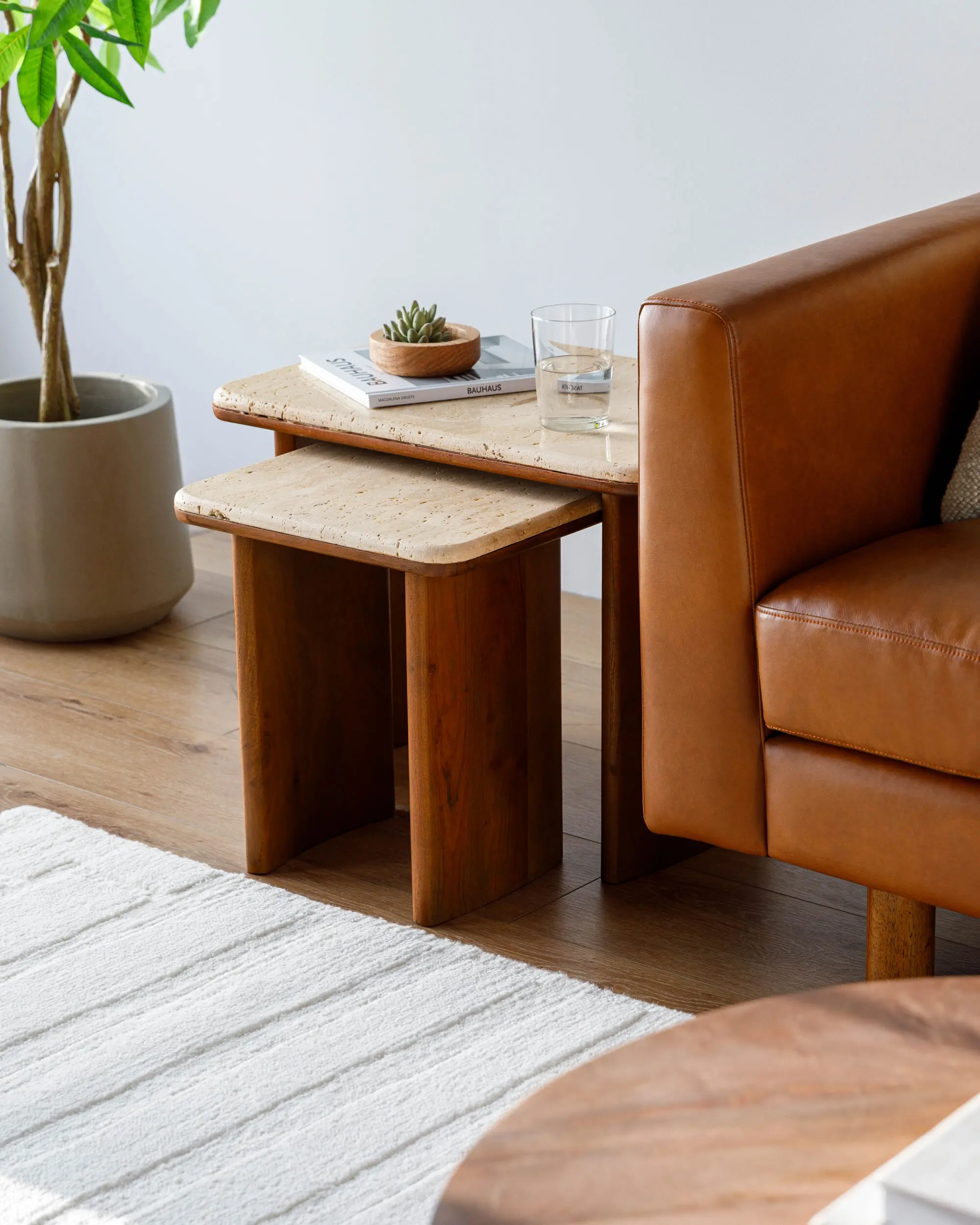 UAN001-SET Aluna Wood and Stone Nesting End Tables-1
