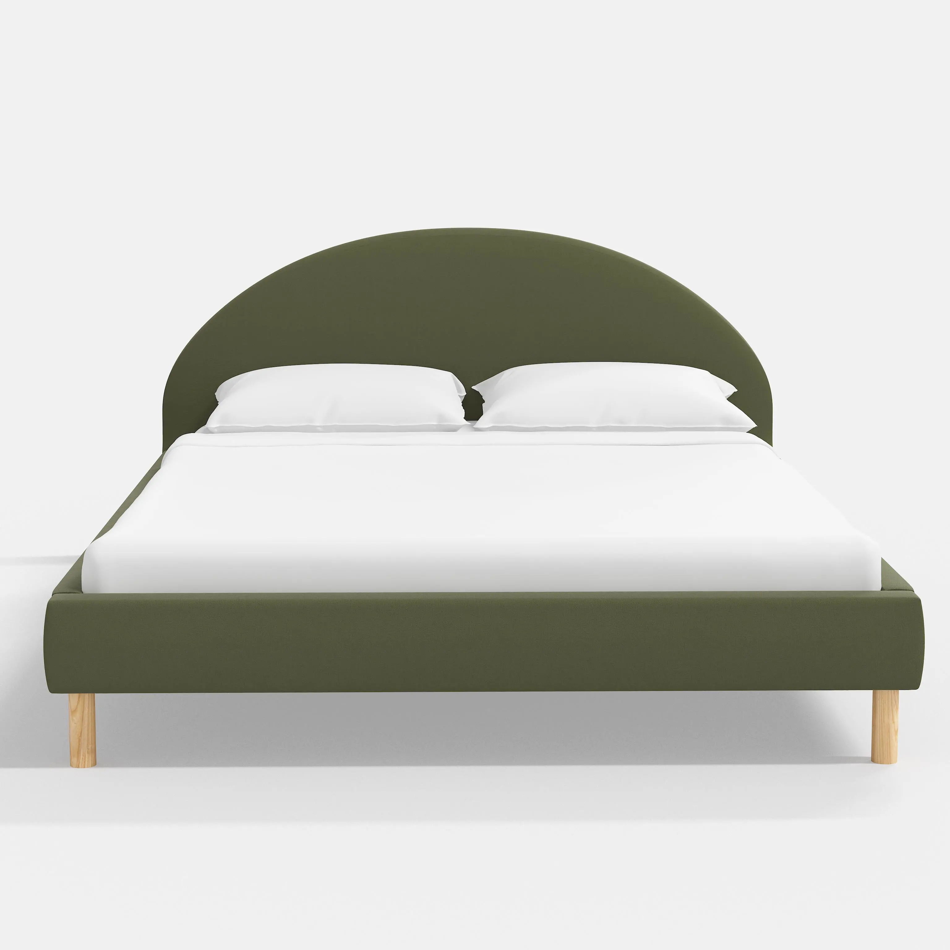 2473BEDNATDRVLVOLV Armour Olive Velvet Platform King Bed-1