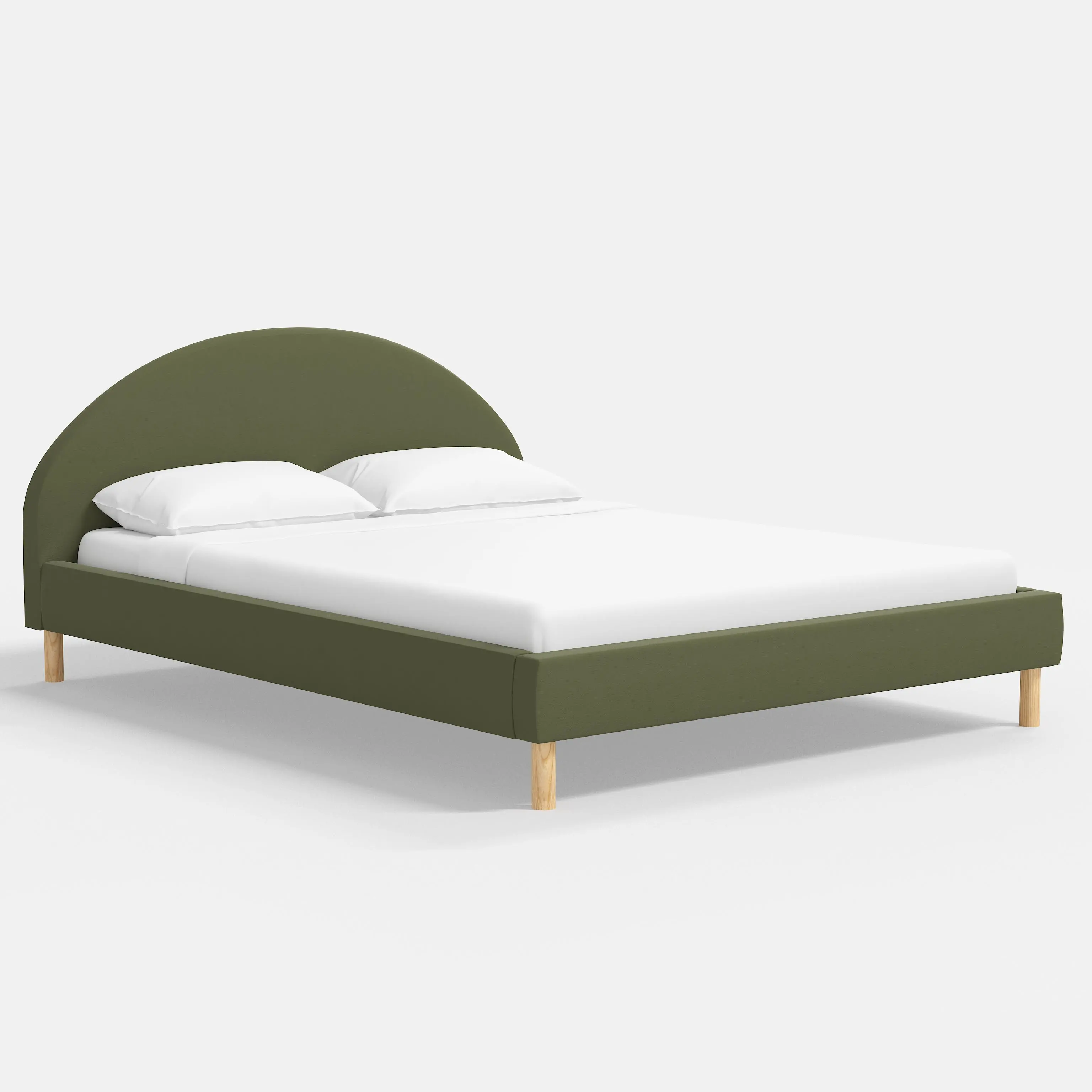 2473BEDNATDRVLVOLV Armour Olive Velvet Platform King Bed-2