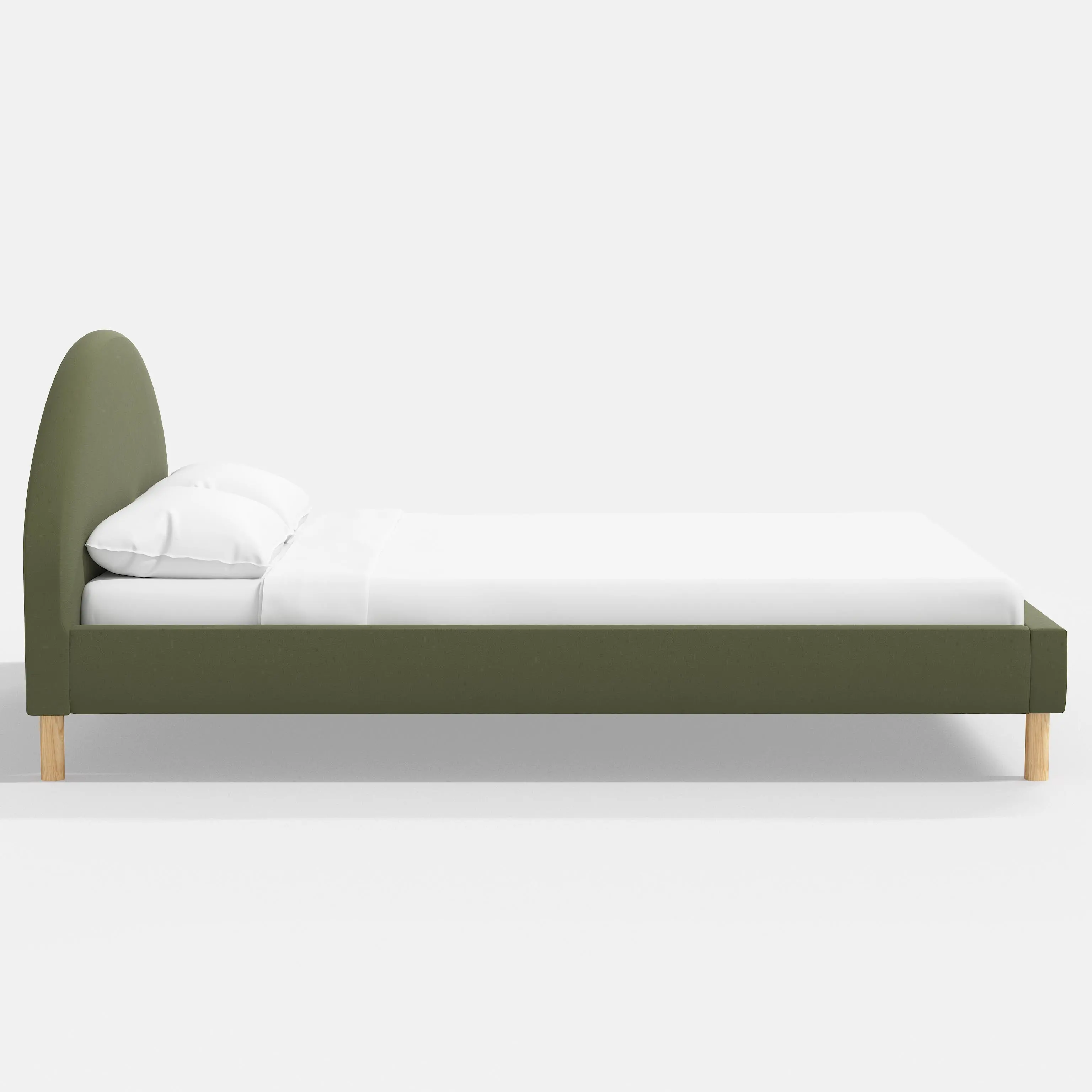 2473BEDNATDRVLVOLV Armour Olive Velvet Platform King Bed-3
