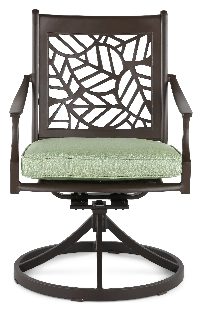Thurston Gray and Green Patio Swivel Dining Chair