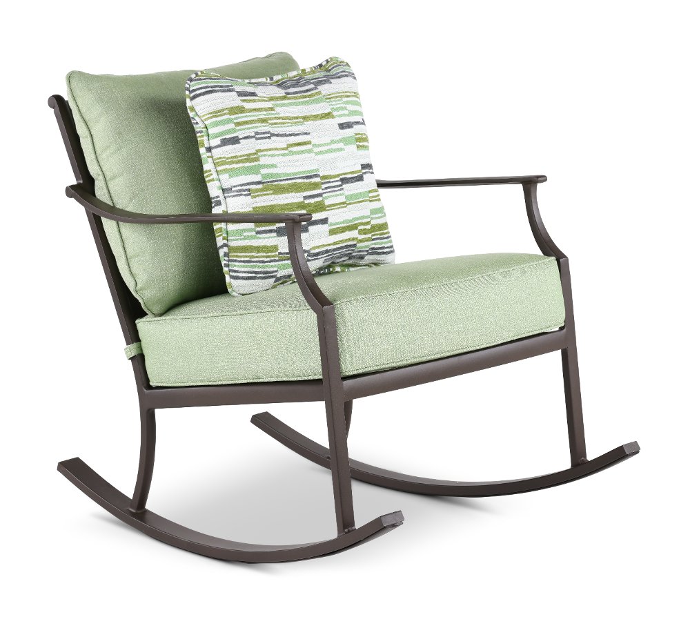 Thurston Gray and Green Patio Rocker