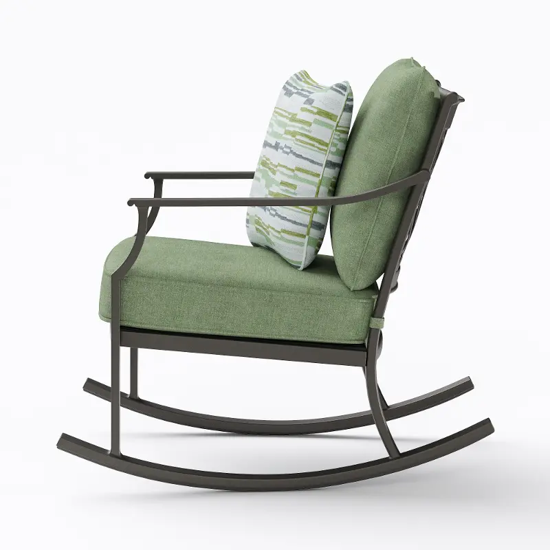 Thurston Gray and Green Patio Rocker
